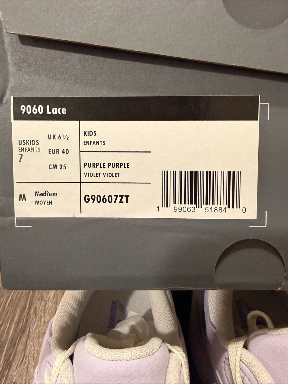 New Balance 9060 Women's purple and Cream Colorway Chunky Sneakers 7Y / 8.5W - Picture 8 of 8